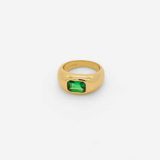 Vienna Baguette Ring w Emerald CZ